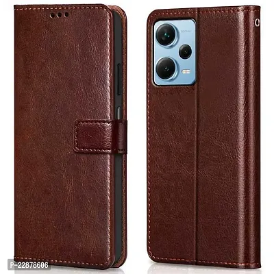 Fastship Vintage Magnatic Closer Leather Flip Cover for Mi REDMI Note 12Pro Plus 5G  Executive Brown-thumb2