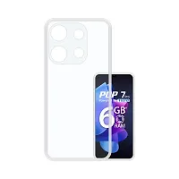 Fastship case Rubber Silicone Back Cover for Tecno POP 7 Pro  Transparent-thumb1