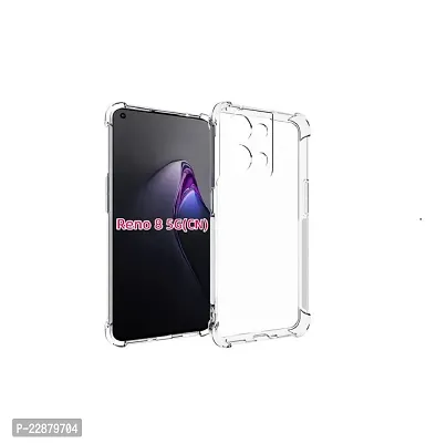 Fastship Rubber Silicone Back Cover for Oppo Reno8 5G  Transparent-thumb0
