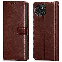 Fastship Cases Vintage Magnatic Closer Leather Flip Cover for itel S665L  itel S23  Executive Brown-thumb1