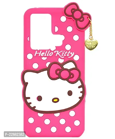 Fastship Rubber Kitty with Cat Eye Latkan Case Back Cove for Infinix X6825  HOT 20Play  Dark Pink