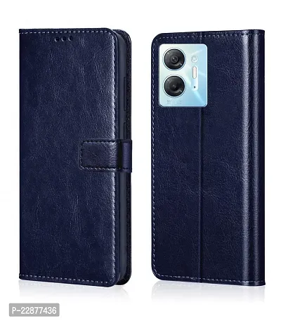 Fastship Vintage Magnatic Closer Leather Flip Cover for Infinix X6832  HOT 30 5G  Cobalt Blue-thumb2