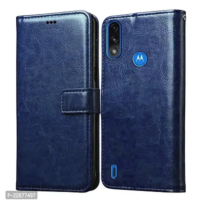 Fastship Case Vintage Magnatic Closer Leather Flip Cover for Motorola Moto E7 Power  Cobalt Blue-thumb2