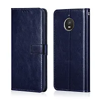 Fastship Case Vintage Magnatic Closer Leather Flip Cover for Moto E4 Plus  Cobalt Blue-thumb1