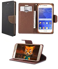 Fastship Genuine Canvas Smooth Flip Cover for Vivo V2025 Vivo V20  Inside TPU  Inbuilt Stand  Wallet Style Back Cover Case  Stylish Mercury Magnetic Closure  Black Brown-thumb1