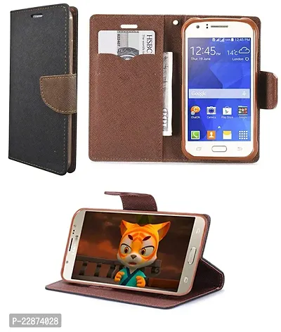 Fastship Genuine Canvas Smooth Flip Cover for Vivo V2025 Vivo V20  Inside TPU  Inbuilt Stand  Wallet Style Back Cover Case  Stylish Mercury Magnetic Closure  Black Brown-thumb2