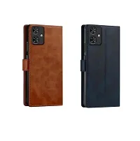 Fastship Combo 2 Flip Cover for Motorola MOTO G54 5G | Wallet Stylish Button Magnetic for Motorola G54 5G - Brown / Blue-thumb1