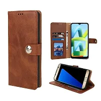 Fastship Cases Infinix HOT 30i Flip Cover  Full Body Protection  Wallet Button Magnetic Closure Book Cover Leather Flip Case for Infinix HOT 30i  Executive Brown-thumb1