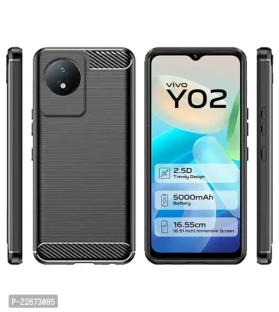 Fastship Silicone Hybrid Rubber Case Back Cover for Vivo Y02  Black-thumb2