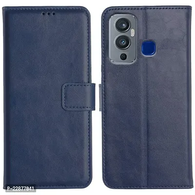 Coverage New case Leather Look Inside TPU Back Case Wallet Stand Magnetic Closure Flip Cover for Infinix HOT 12 Play  X6816C  Blue