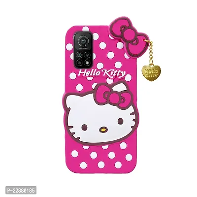 Fastship 3D Cute Soft Silicone Rubber Case with Pendant Girls Back Cover for Mi Redmi Note 11 PRO 5G  Pink