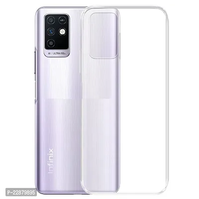 Fastship Cover Rubber Back Cover for Infinix X693  Note 10  Transparent-thumb0