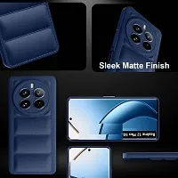 Fastship Puff Case Soft Silicon Flexible Rubber Case Back Cover for Realme 12+ 5G - Navy Blue-thumb4