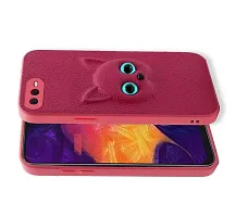 Coverage Coloured 3D POPUP Billy Eye Effect Kitty Cat Eyes Leather Rubber Back Cover for Realme C1  Baby Pink-thumb1