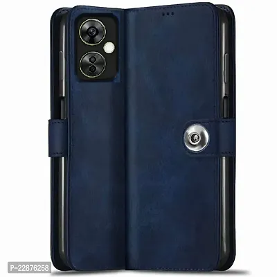 Fastship Cover Case OnePlus Nord CE 3 Lite 5G Flip Cover Inside Pockets Wallet Stylish Button Magnetic Closure Book Cover Leather Flip Case for OnePlus Nord CE 3 Lite 5G  Blue