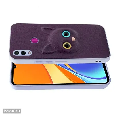 Fastship Colour Eye Cat Soft Kitty Case Back Cover for Xiaomi Redmi Note 7s  Faux Leather Finish 3D Pattern Cat Eyes Case Back Cover Case for Mi Redmi Note 7  MZB7746IN  Jam Purple-thumb0