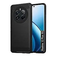 Fastship Silicon Matte Rubber Hybrid Case Back Cover for Realme 12Pro+ /12pro /P1 Pro - Black-thumb1