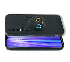 Coverage Coloured 3D POPUP Billy Eye Effect Kitty Cat Eyes Leather Rubber Back Cover for Vivo Y12s  Pitch Black-thumb1