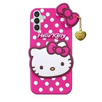 Fastship Rubber Kitty with Cat Eye Latkan Case Back Cove for Samsung M13 4G  SM M135F  Dark Pink-thumb1