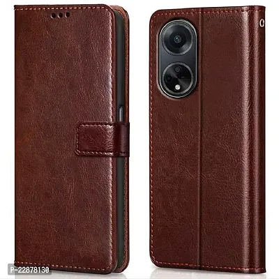 Fastship Cases Leather Finish Inside TPU Wallet Stand Magnetic Closure Flip Cover for Oppo F23 5G  Executive Brown-thumb0