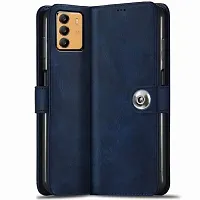 Fastship case Genuine Matte Leather Finish Flip Cover for Infinix X6815D  Zero 5G 2023  Inside Back TPU  Stand  Wallet Stylish Button Magnetic Closure for Infinix Zero 5G 2023  Navy Blue-thumb1