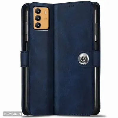 Fastship case Genuine Matte Leather Finish Flip Cover for Infinix X6815D  Zero 5G 2023  Inside Back TPU  Stand  Wallet Stylish Button Magnetic Closure for Infinix Zero 5G 2023  Navy Blue-thumb2