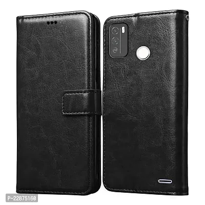 Fastship Faux Leather Wallet with Back Case TPU Build Stand  Magnetic Closure Flip Cover for Micromax in 1B  Venom Black-thumb0