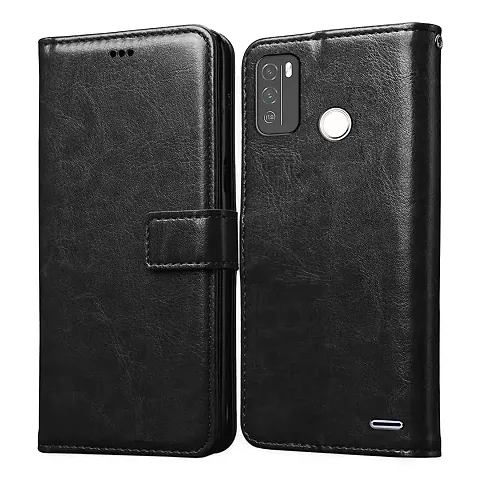 Cloudza Micromax in 1B Flip Back Cover | PU Leather Flip Cover Wallet Case with TPU Silicone Case Back Cover for Micromax in 1B Bk