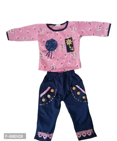 Fancy Cotton Blend  Clothing Set for Baby Girl