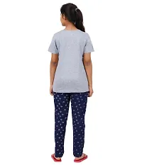 Girls Printed Grey Top With Bottom - Pack of 1-thumb1