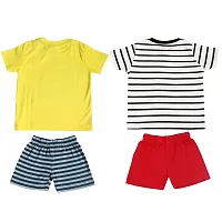 Boy's Printed Multicoloured Cotton T-Shirts with Shorts (Set of 2)-thumb1