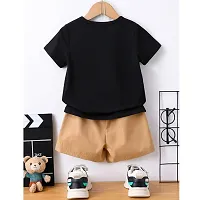 Fabulous Black Cotton Printed T-Shirts with Shorts For Boys-thumb1