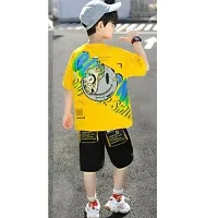 Boys Printed Cotton Oversize T-Shirt and Shorts (pack of 1)-thumb1