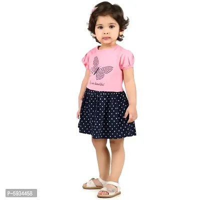 Kids Girls/Baby Girls Stylish Cotton Pink Beautiful Dress/Frock (Pack of 1)hellip;-thumb3