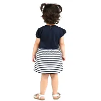 Kids Girls/Baby Girls Stylish Cotton Navy Moon Dress/Frock (Pack of 1)-thumb1