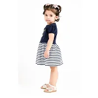 Kids Girls/Baby Girls Stylish Cotton Navy Moon Dress/Frock (Pack of 1)-thumb2