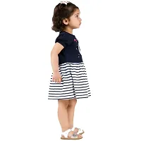 Kids Girls/Baby Girls Stylish Cotton Navy Moon Dress/Frock (Pack of 1)-thumb3