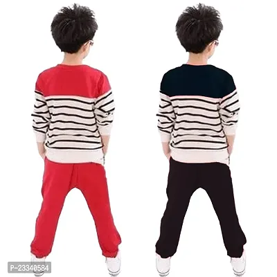 Gudpig Boys Cotton Striped T-shirt And Pant(Pack of 2)-thumb2