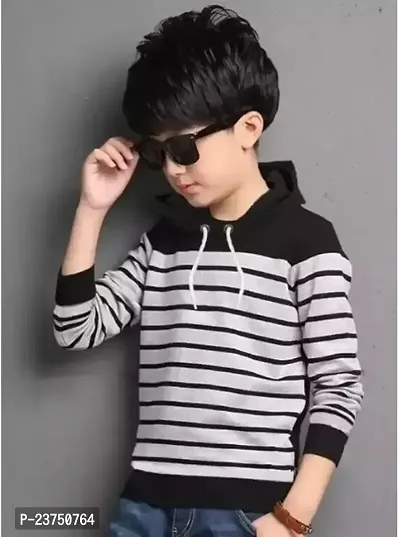 Black Striped Kids Hood (Pack of 1)-thumb0