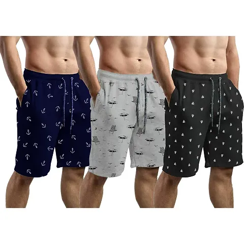 Stylish Cotton Blend Short For Men Pack Of 3