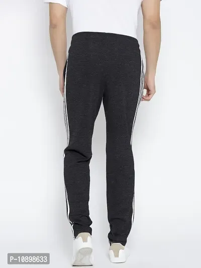 Stylish Navy Blue Cotton Solid Regular Track Pants For Men-thumb2