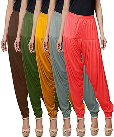 NUN Patiala- 5pcs pack-100% Viscose (Merown,Green,Yellow,Grey,Orange)