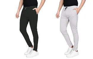 Multicolored Polyester Elastic Track Pants For Men Pack of 2-thumb2
