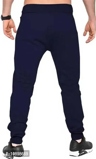 Stylish Multicoloured Cotton Blend Colourblocked Regular Track Pants For Men-thumb2