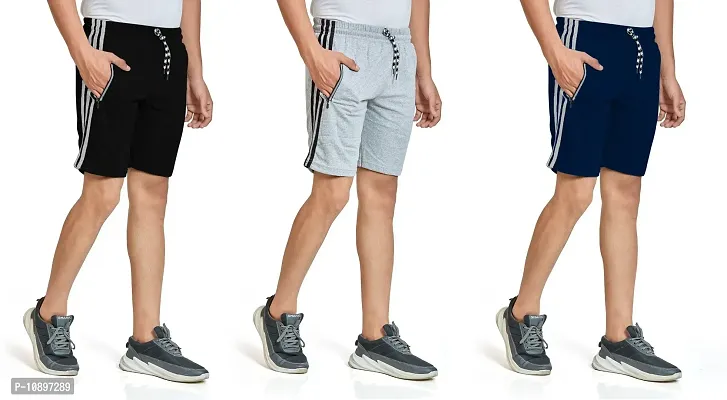 Stylish Men Cotton Blend  Regular Shorts Pack of 3