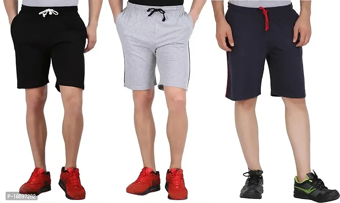 Stylish Men Cotton Blend  Sports Shorts Pack of 3-thumb0