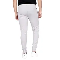 KAFF Men's Slim Fit Polyester Blend Track Pant (4WAY LYCRA BLEND SOLID_Light Grey_XL)-thumb1