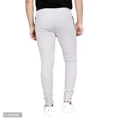 KAFF Men's Slim Fit Polyester Blend Track Pant (4WAY LYCRA BLEND SOLID_Light Grey_XL)-thumb2