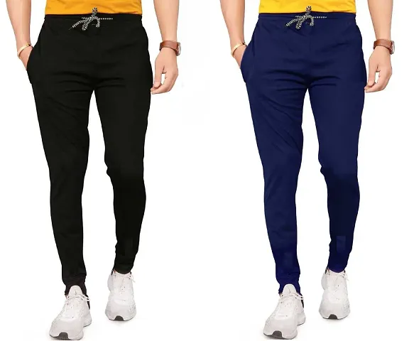 KAFF Mens Slim Fit Polyester Blend Track Pant Combo Set Pack of 2