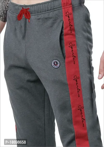 Stylish Brown Cotton Blend Colourblocked Regular Track Pants For Men-thumb3